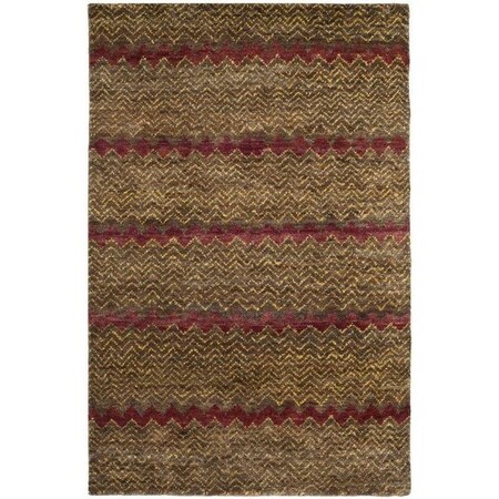 Safavieh 5 x 8 ft. Bohemian Hand Knotted Medium Rectangle Area RugBrown & Gold BOH616A-5